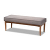 Baxton Studio Arvid Mid-Century Gray Upholstered Wood Dining Bench 155-9308